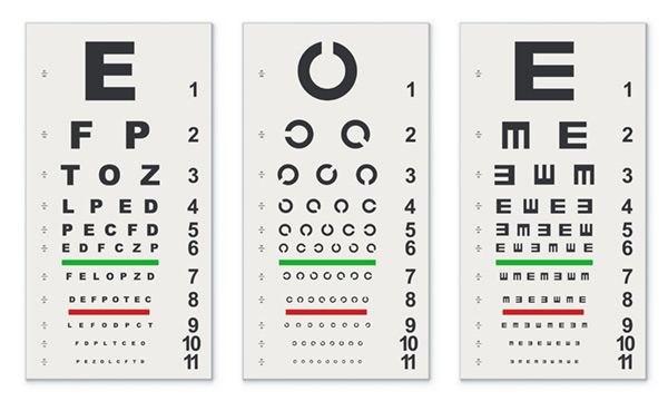 Reduced Snellen Eye Chart